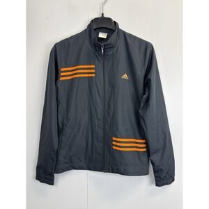 Adidas Women's Size M Grey 3 Stripe Lined Long Sleeve‎ Full Zip Track Jacket